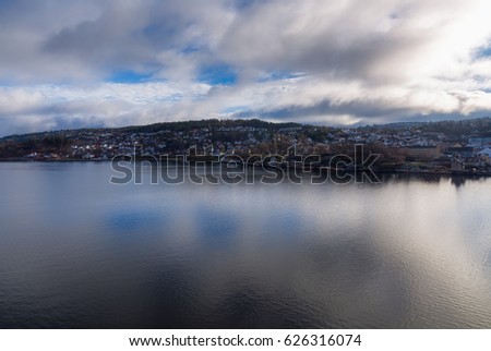 Landscape of Oslofjord in Baltic Sea at Oslo, Norway