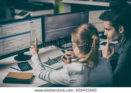Developing programming and coding technologies. Website design. Cyber space concept. Royalty-Free Stock Photo #626435660