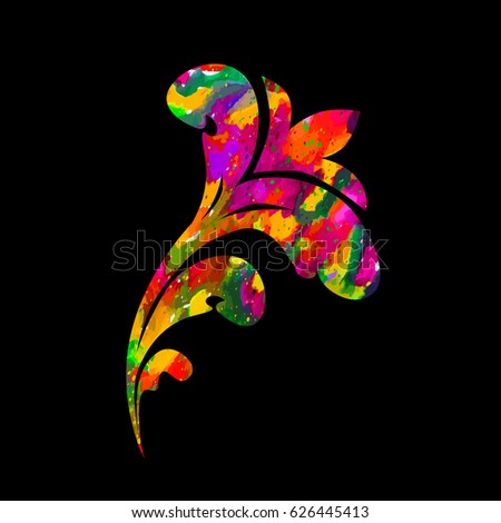 Object abstract colorful flower. Vector