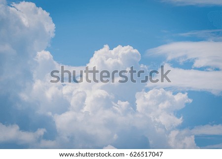 Clouds in the blue sky in spring season