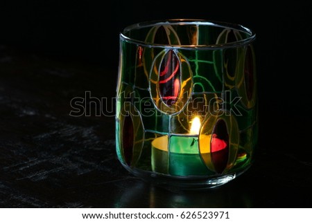tea candle in glass candle holder