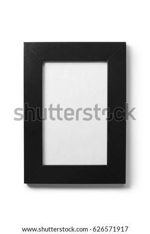 Black vertical empty frame, isolated on white background