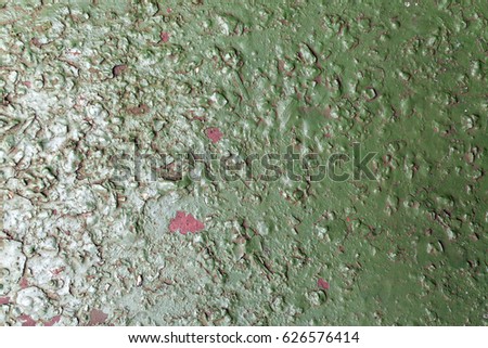 green painted grunge wall