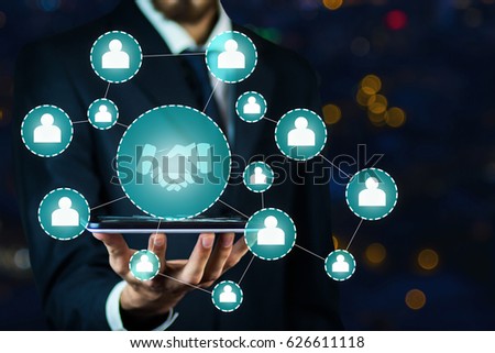 Business handshake online network