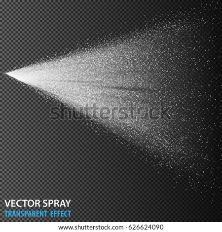 Tansparent water spray cosmetic, white fog spray isolated on background. Vector spray effect eps10 Royalty-Free Stock Photo #626624090