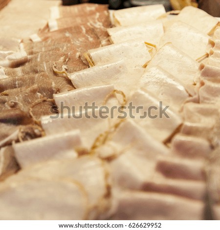 Different type of ham slice