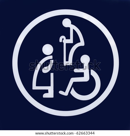 toilet sign with disabled,geezer and Pregnant women