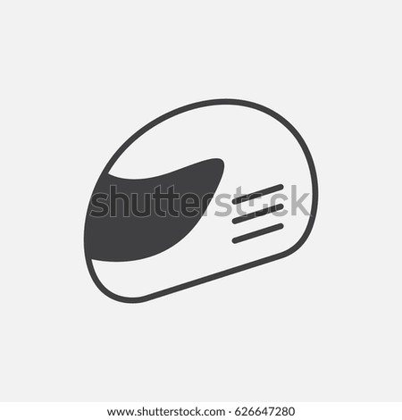 Moto helmet vector flat pictograph line icon. stock design illustration
