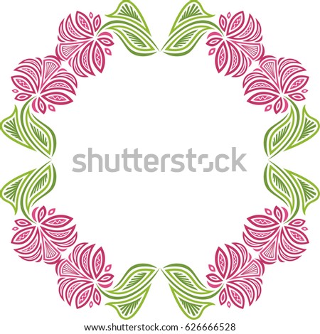 Beautiful frame of flowers. Vector illustration.