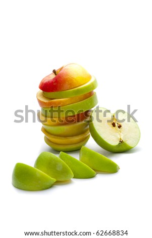 A picture of mixed apples and green apple