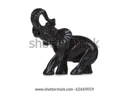 Indian black elephant carved out of wood handicraft isolated on a white background handicraft isolated on a white background