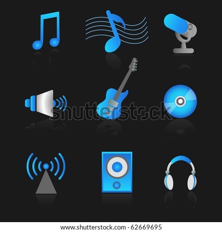 set of music icons