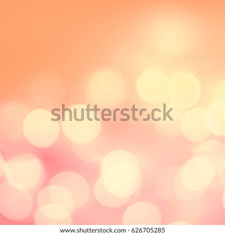 Abstract pastel blurred background with bokeh, golden and yellow defocused bright lights
