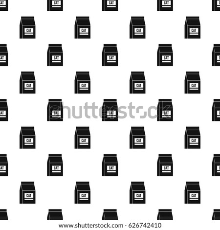 Cat food bag pattern seamless in simple style vector illustration