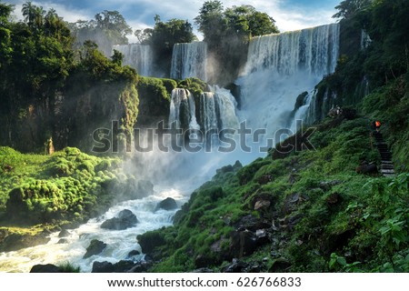 Iguazu falls, 7 wonder of the world in, Catarata - Argentina  Royalty-Free Stock Photo #626766833