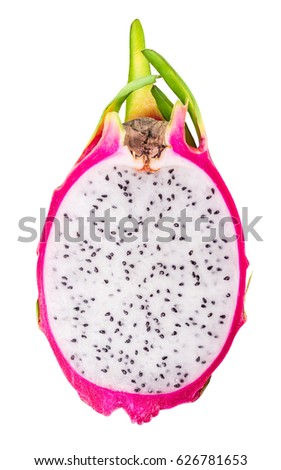 Dragon fruit isolated on white background with clipping path