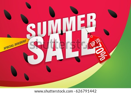 Summer sale background with watermelon design