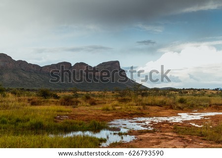 Landscape shot of African safari  Royalty-Free Stock Photo #626793590
