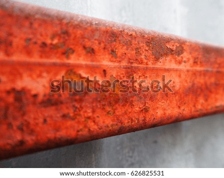 The red rust on the iron