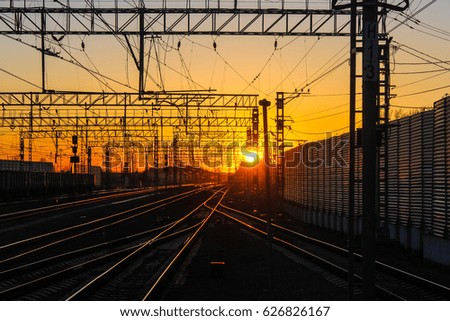 railway on the sunset 