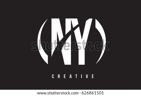 NY N Y White Letter Logo Design with White Background Vector Illustration Template.
