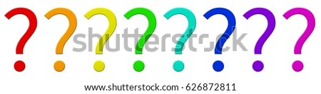 question marks 3d rendering illustration isolated on white background