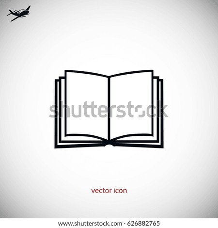 Book icon isolated on white bockground, flat design best vector icon