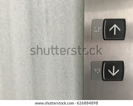 Elevator button up and down with alphabet for blind, idea for background