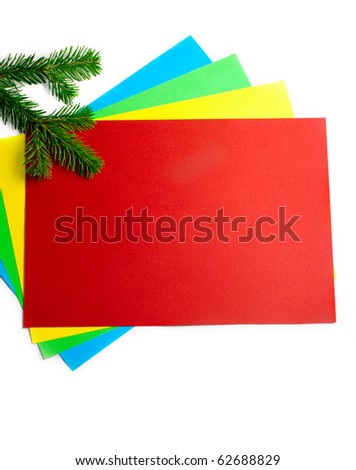 Firtree isolated and color paper on white