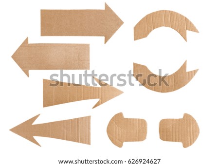 Set of corrugated cardboard pointer