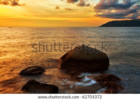 Beautiful sunset in the sea. Thailand