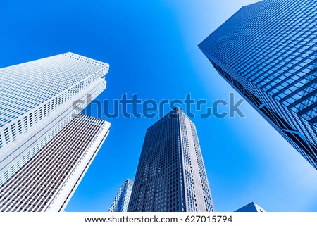 High-rise buildings and blue sky - Shinjuku, Tokyo, Japan