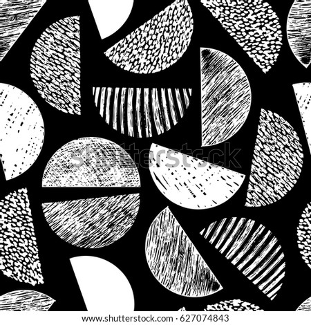 Abstract seamless pattern with pencil sketch.