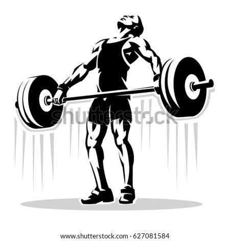 Weightlifting. Sport illustration in the stencil style Royalty-Free Stock Photo #627081584