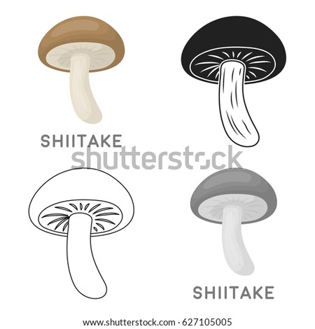 Shiitake icon in cartoon style isolated on white background. Mushroom symbol stock vector illustration.