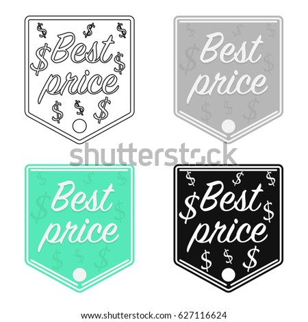 Best price icon in cartoon style isolated on white background. Label symbol stock vector illustration.