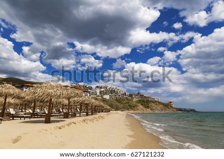 Beach of resort Saint Vlas at the Bulgarian Black Sea coast