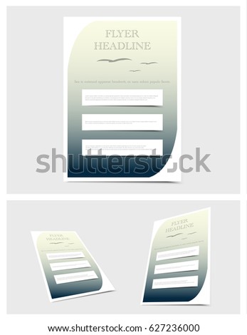 Printable Magazine, book cover, poster template. Brochure layout in zen styled. Atmospheric background. Nature abstract background. Vector, eps 10