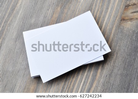 Empty Business Card on gray wood background