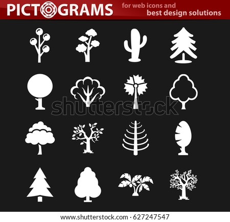Tree vector icons for user interface design
