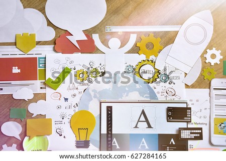 Graphic design. Concept for creative process, graphic and web design and development, company identity, logo, stationary and product design, marketing, social media, app development.