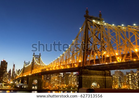 Queensboro bridge at sunset, Queens; New York