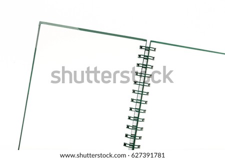 Blank realistic spiral notepad notebook on white background.