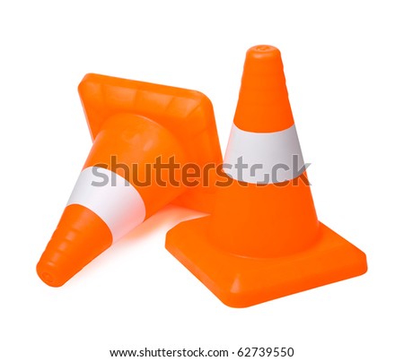 Traffic cones isolated