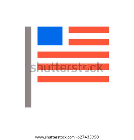 Minimal USA flag icon. Unaited states of America flag icon isolated minimal design. Vector illustration.