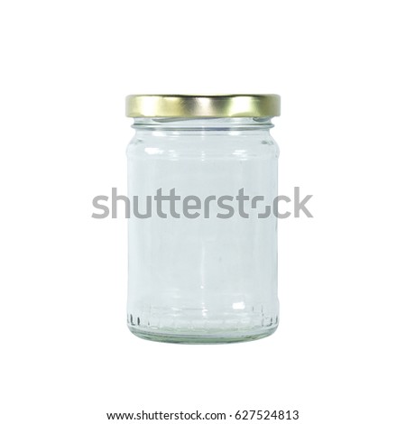 glass jars set isolated on white background