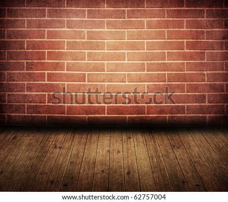 red brick wall room