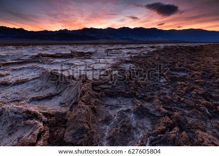 Sunrise at Badwater basin, Death Valley, California, USA.
