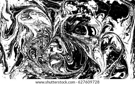 Black and white liquid texture, watercolor hand drawn marbling illustration, abstract vector background.