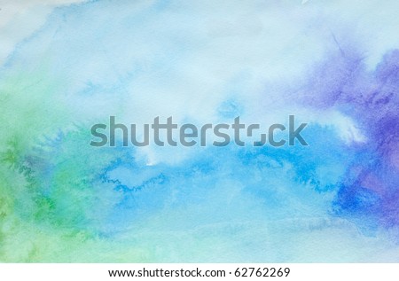 close up of  water color strokes painting on white background